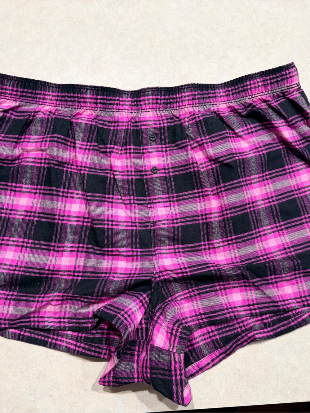 PINK Victoria's Secret Pink and Black Plaid Bermuda Shorts